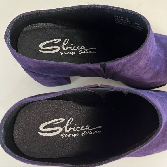 NIB Sbicca Vintage Collection Turnkey Purple Suede Mules 6 - Picture 6 of 10